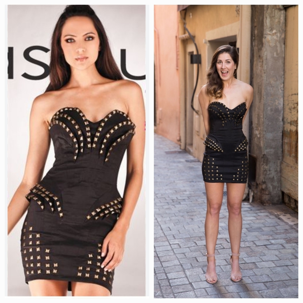 PasCucci Black Corset Dress! Size Large.